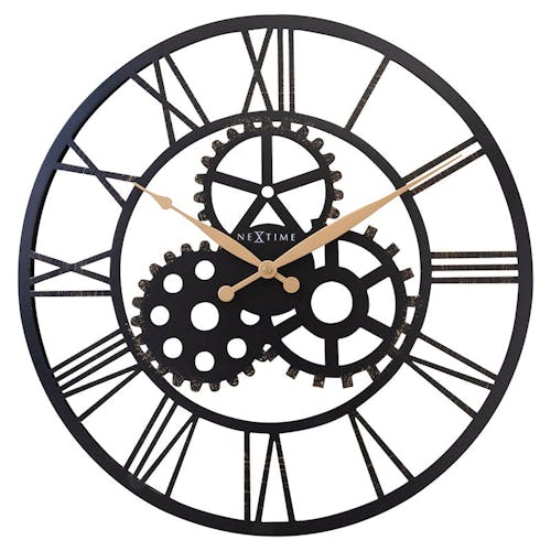Horloge vintage sans fond chiffres romains et engrenages
