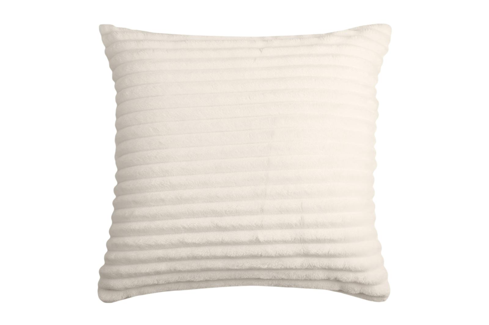 Housse de coussin blanc à rayures en relief touché doux 40x40cm POPY