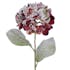 Fleur artificielle hydrangea rouge enneigée H66cm