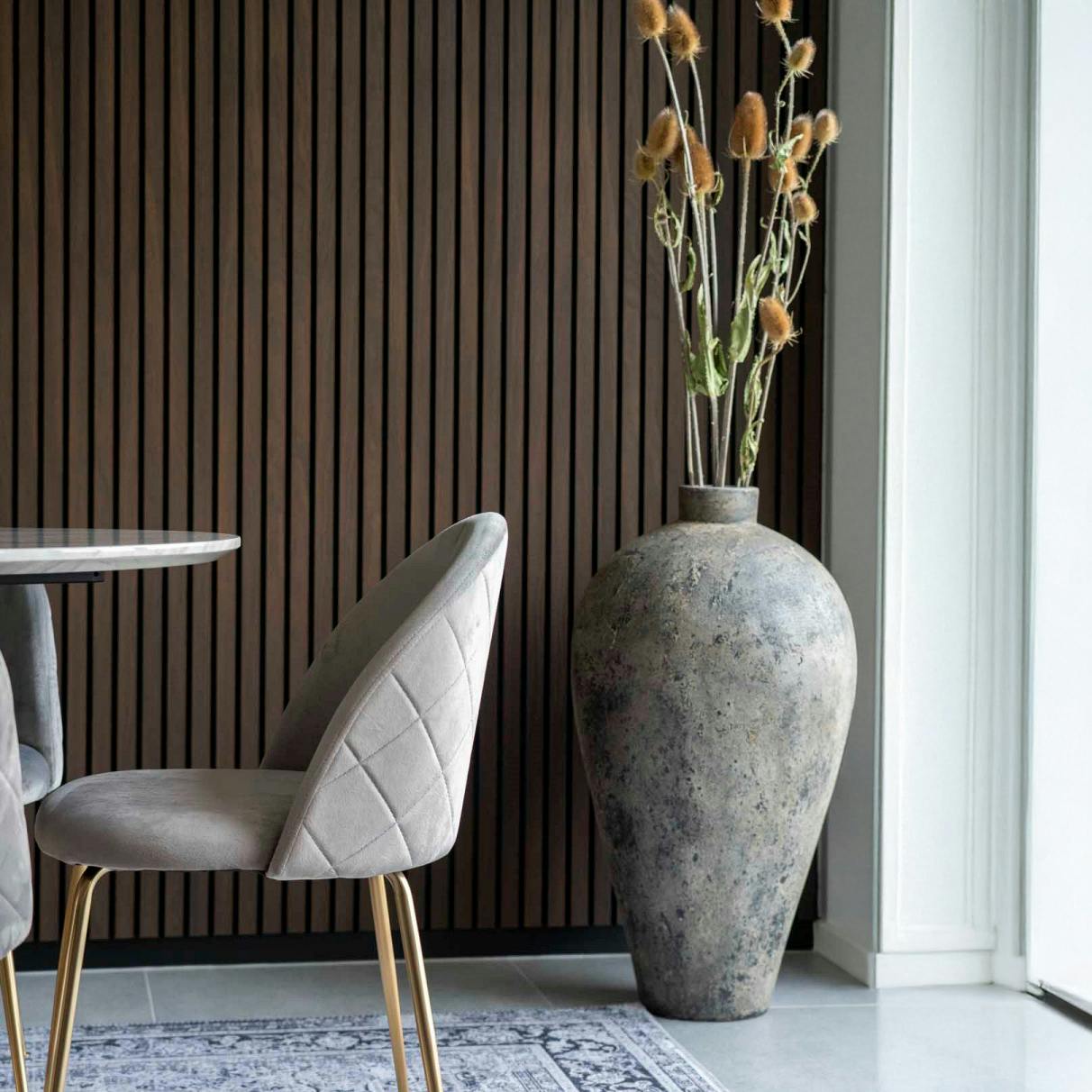 Jarre décorative en terre cuite marron effet vieilli H 80 cm