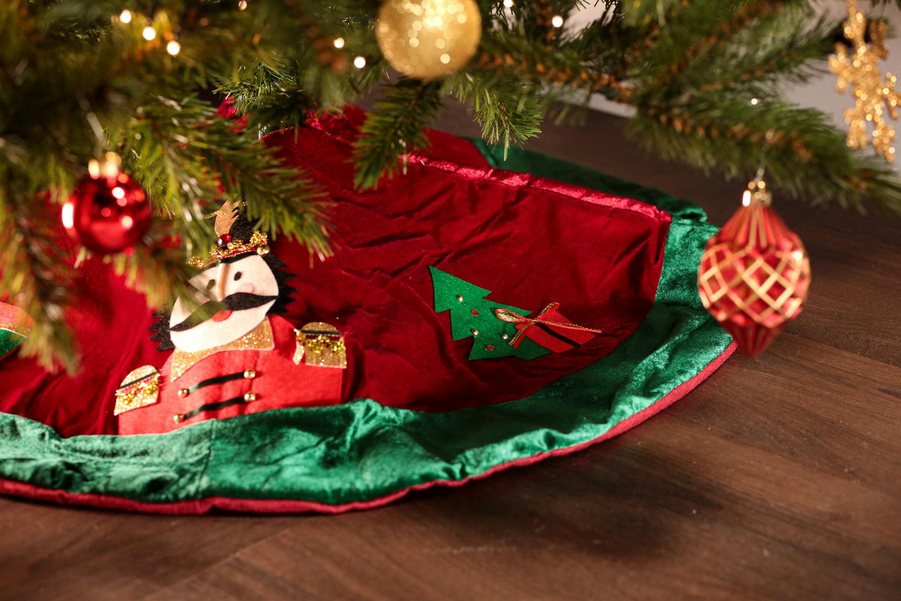 Jupe De Sapin De Noël 'Ho Ho Ho' - 105 Cm, Multicolore, Pour Cacher Le Pied Et Décorer L'arbre - 12