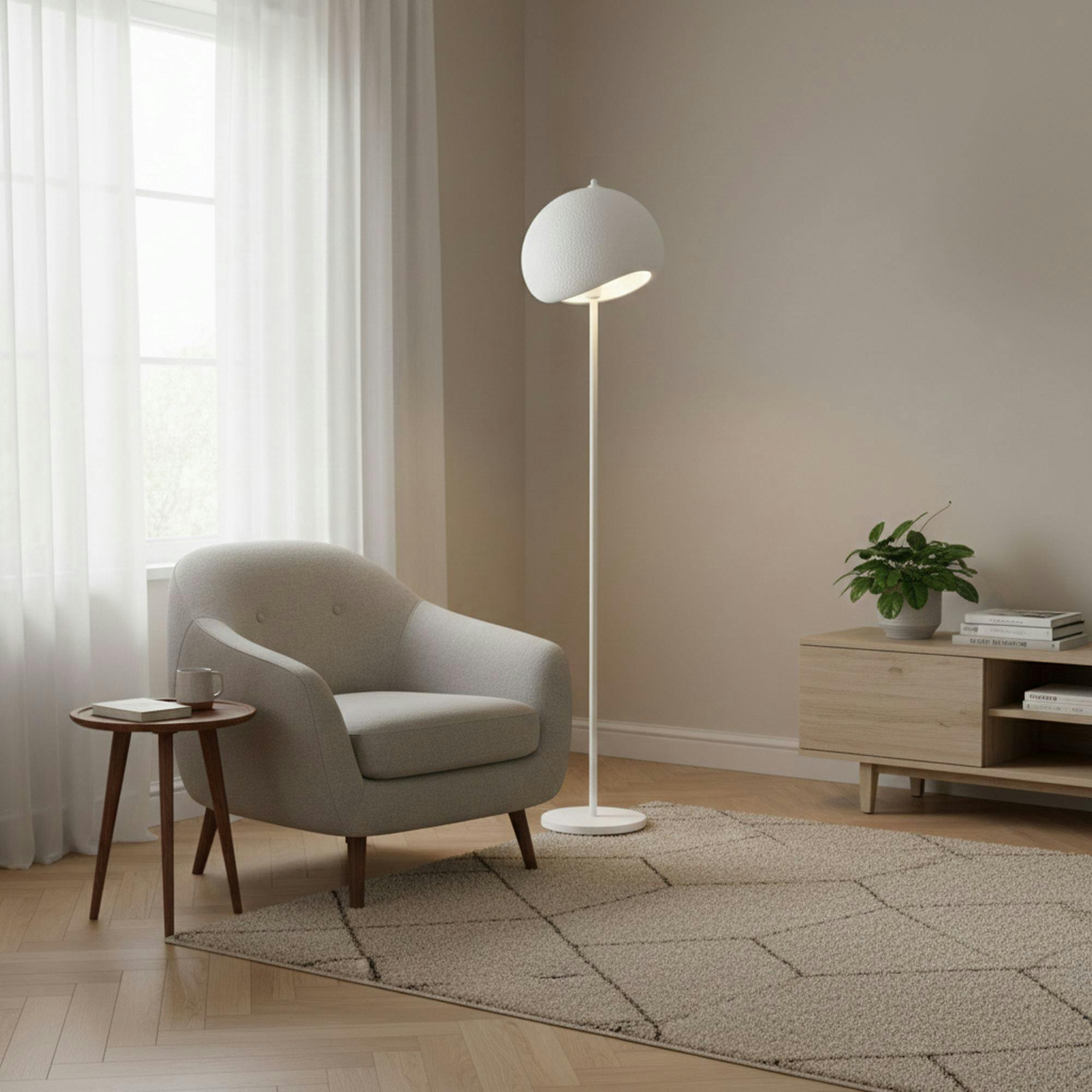 Lampadaire blanc design organique 170 cm NOXIS