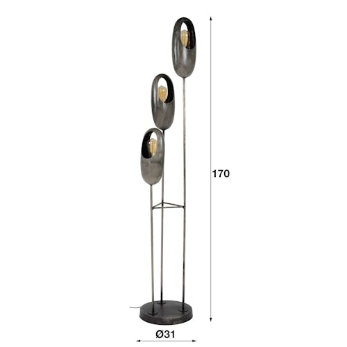 Lampadaire contemporain 3 galets lumineux RALF