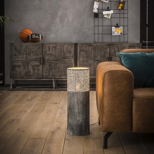 Lampadaire contemporain ajouré effet béton 60 cm MELBOURNE