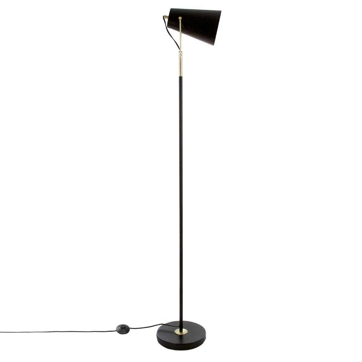 Lampadaire contemporain en métal noir