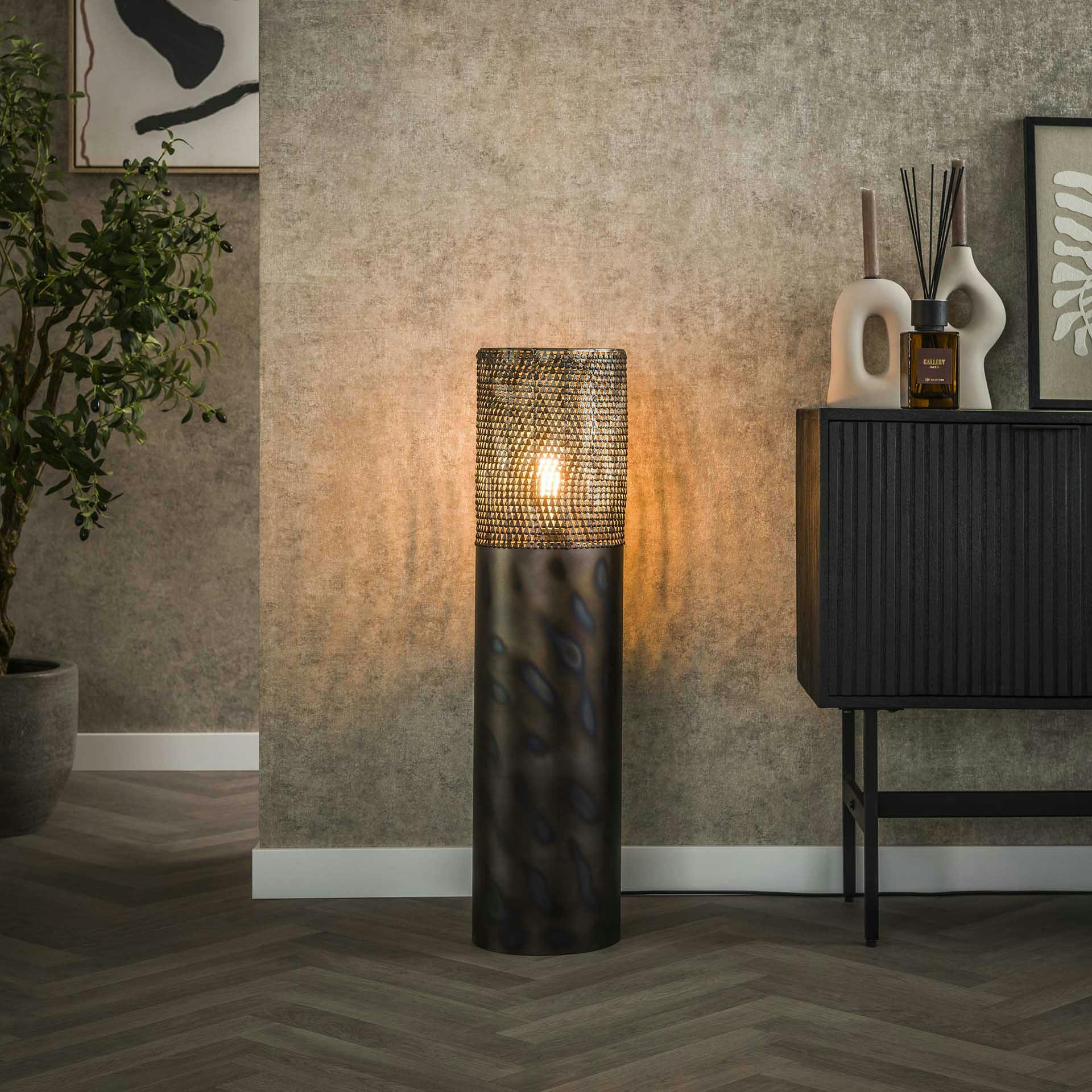 Lampadaire cylindrique ajouré 90 cm RALF