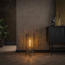 Lampadaire décoratif en métal effet toile H 61 cm RALF