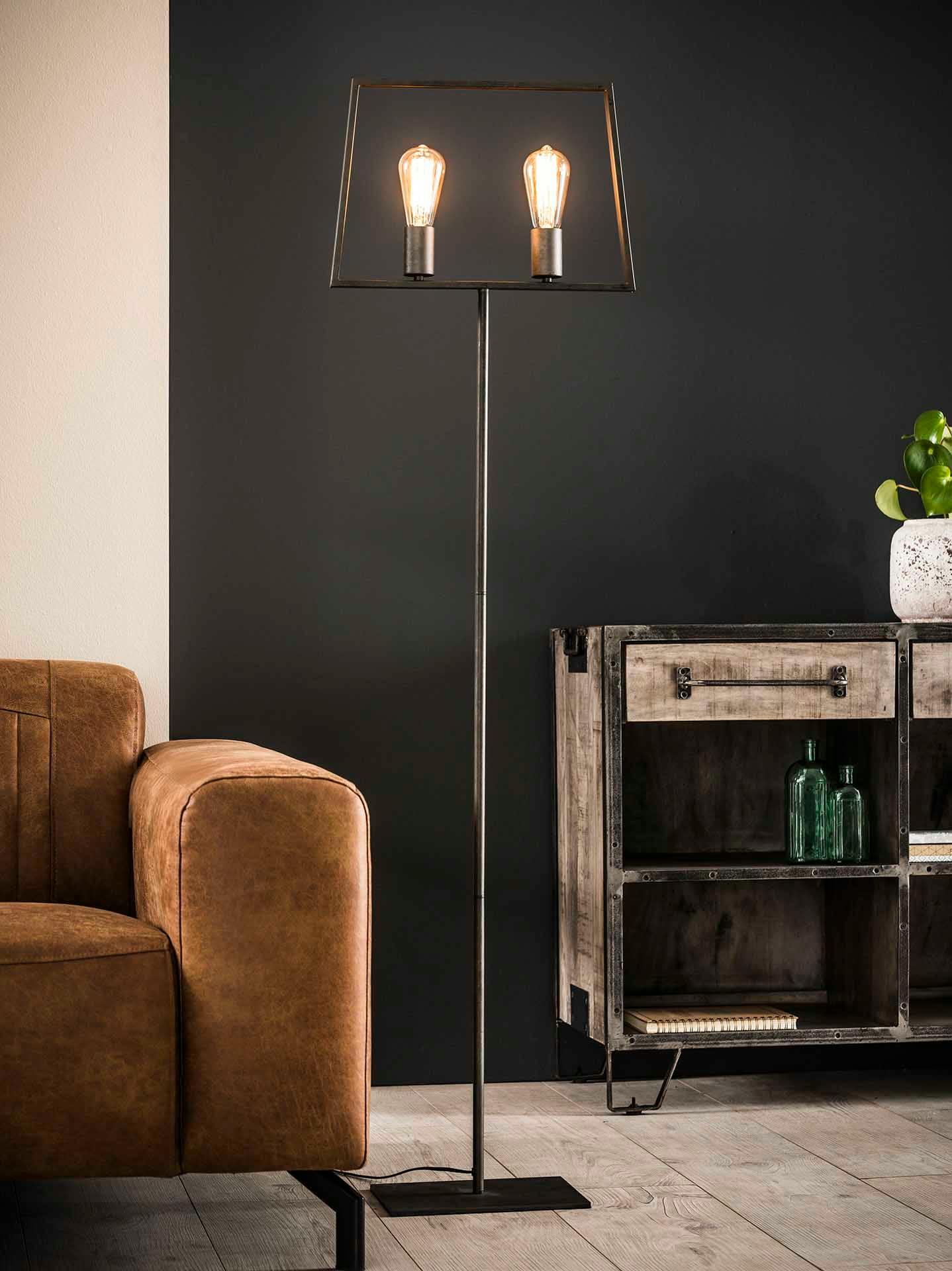 Lampadaire design salon 2 ampoules filament H155 cm RALF