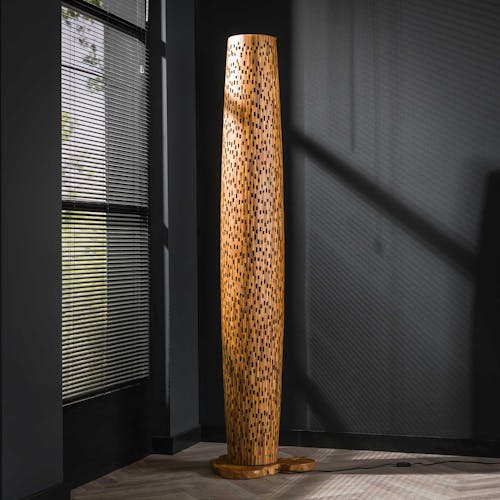 Lampadaire en bois de teck recyclé 184 cm JAVA