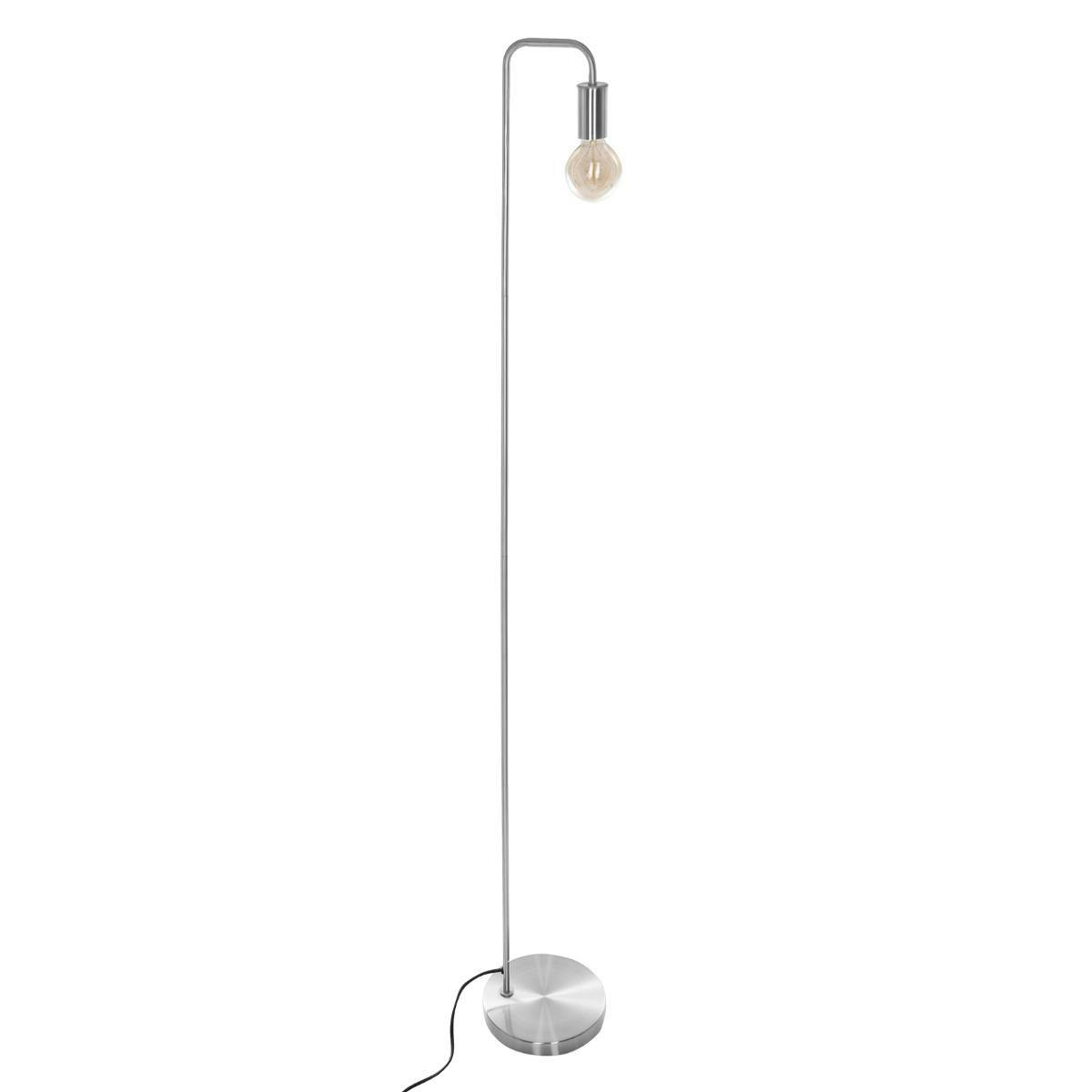 Lampadaire en métal couleur argent H150xD20cm