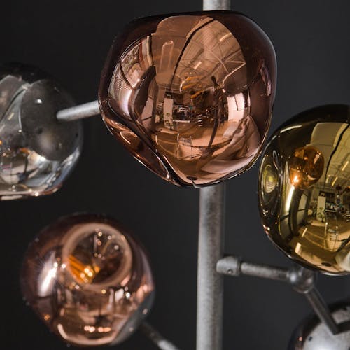 Lampadaire en verre 6 globes déformés NIAGARA