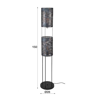 Lampadaire moderne 2 lampes effet maille TRIBECA