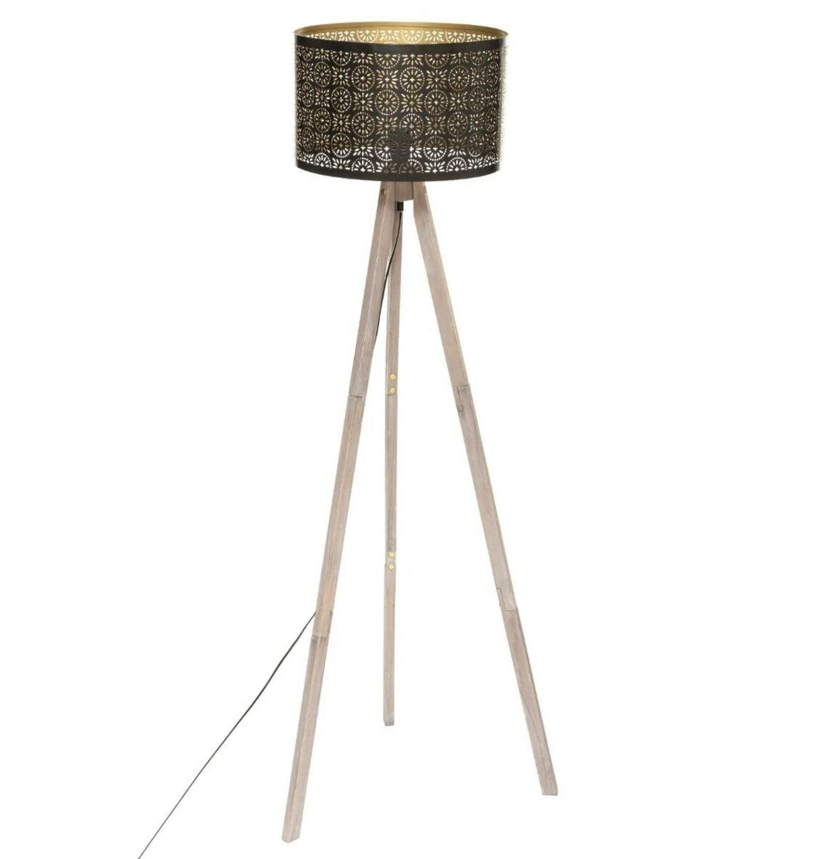 Lampadaire moderne noir ajouré