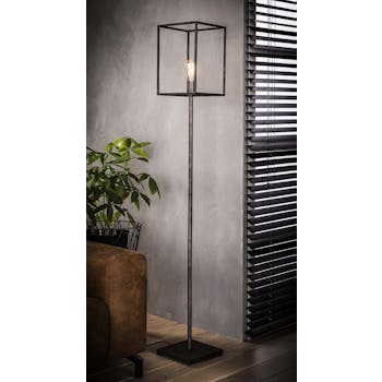 Lampadaire vintage abat-jour cube TRIBECA