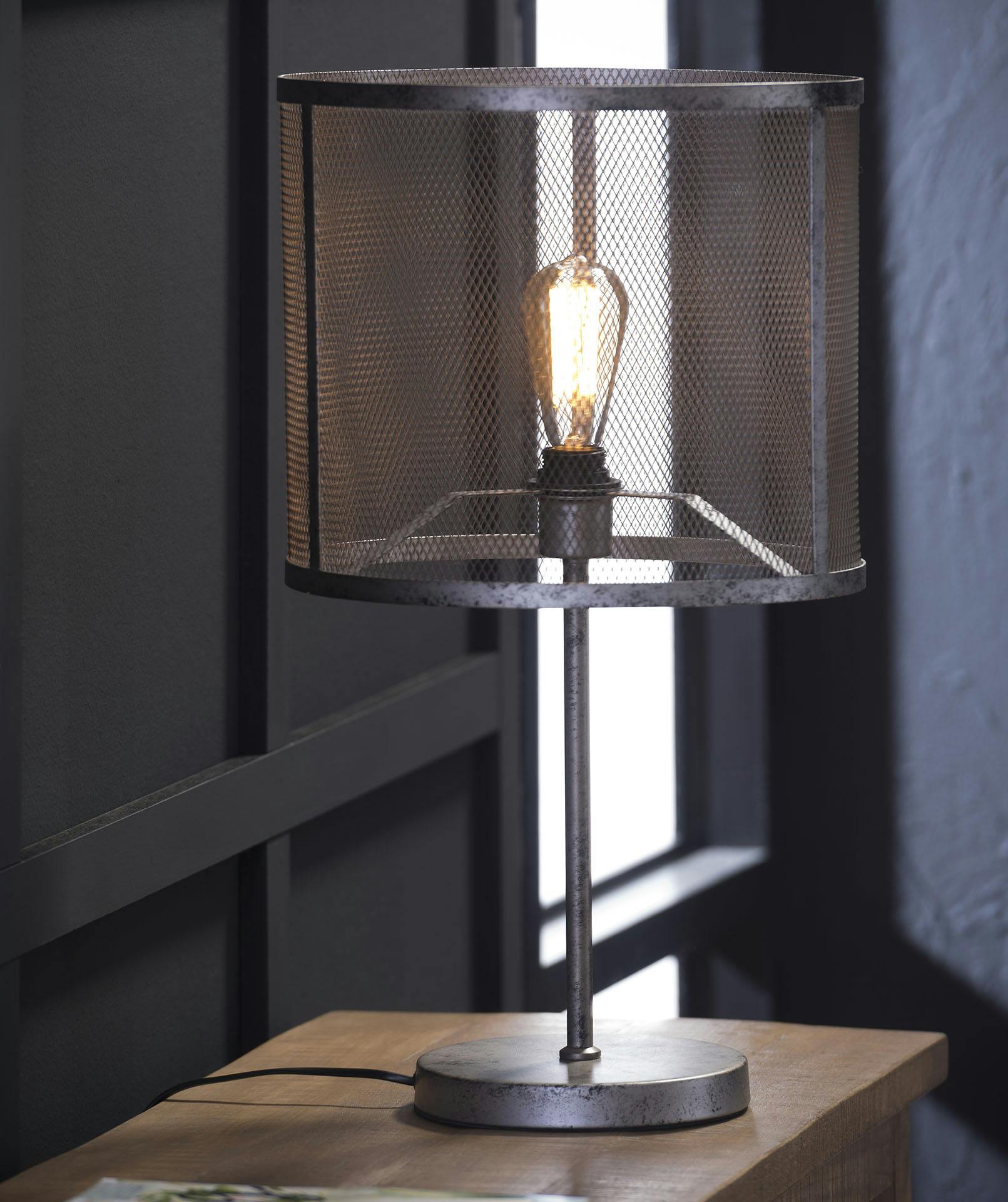 Lampe à poser abat-jour grillagé RALF