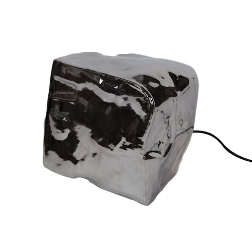 Lampe à poser contemporaine effet glaçon finition chromée NIAGARA