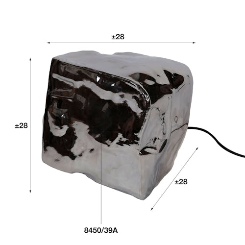 Lampe à poser contemporaine effet glaçon finition chromée NIAGARA