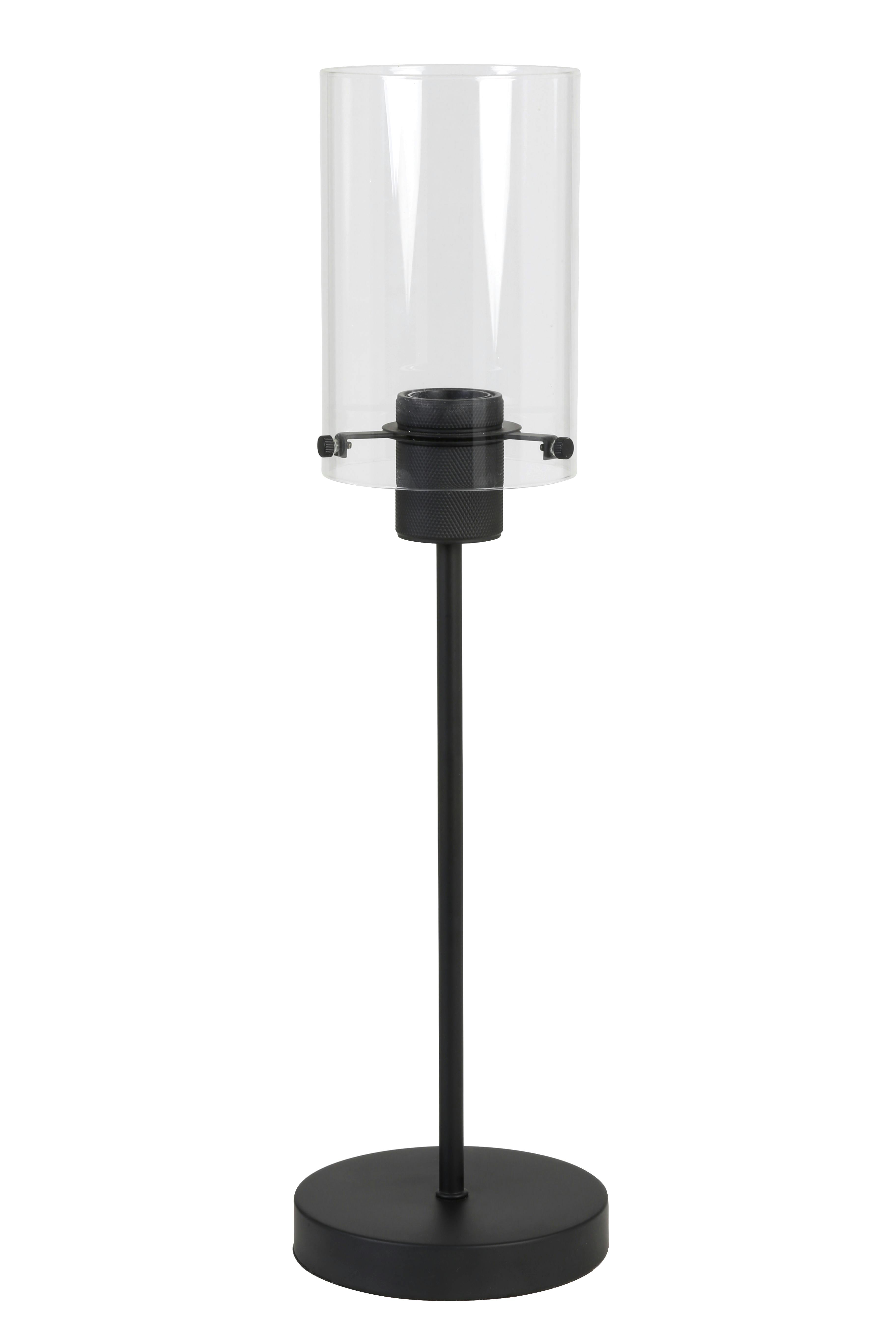 Lampe à poser contemporaine métal noir mat verre