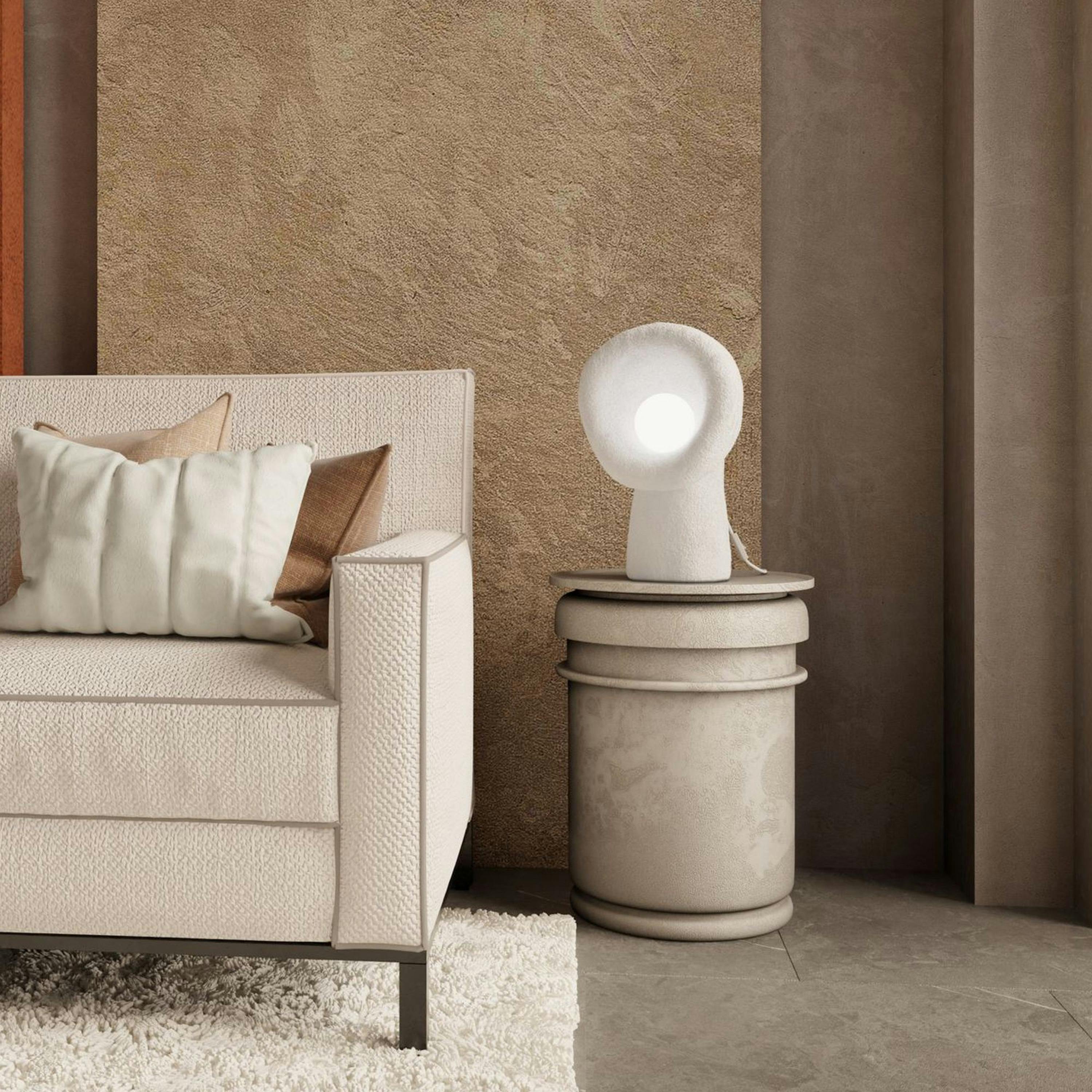 Lampe à poser design blanche, style wabi-sabi NOXIS