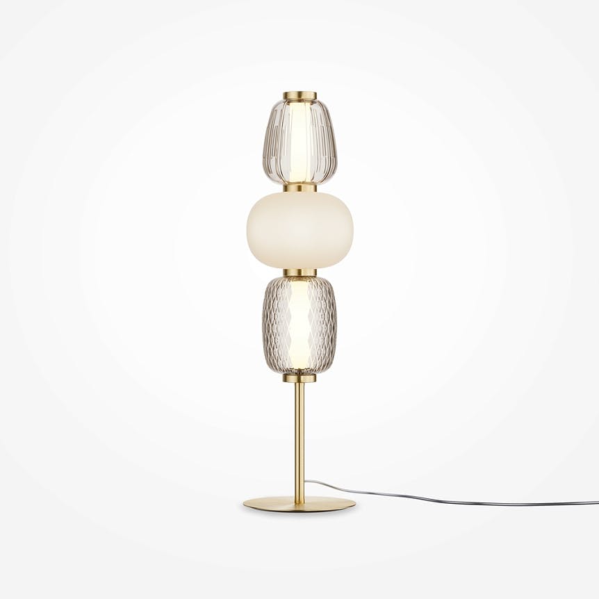Lampe à poser dorée LED – abat‑jour verre bijoux SYCOMORE