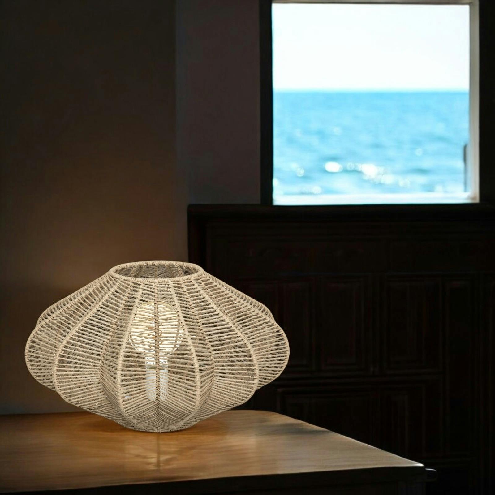 Lampe à poser en papier forme graphique