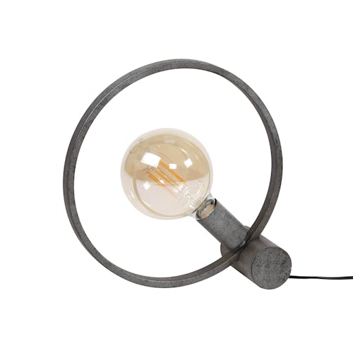 Lampe à poser industrielle cercle finition argent vieilli RALF
