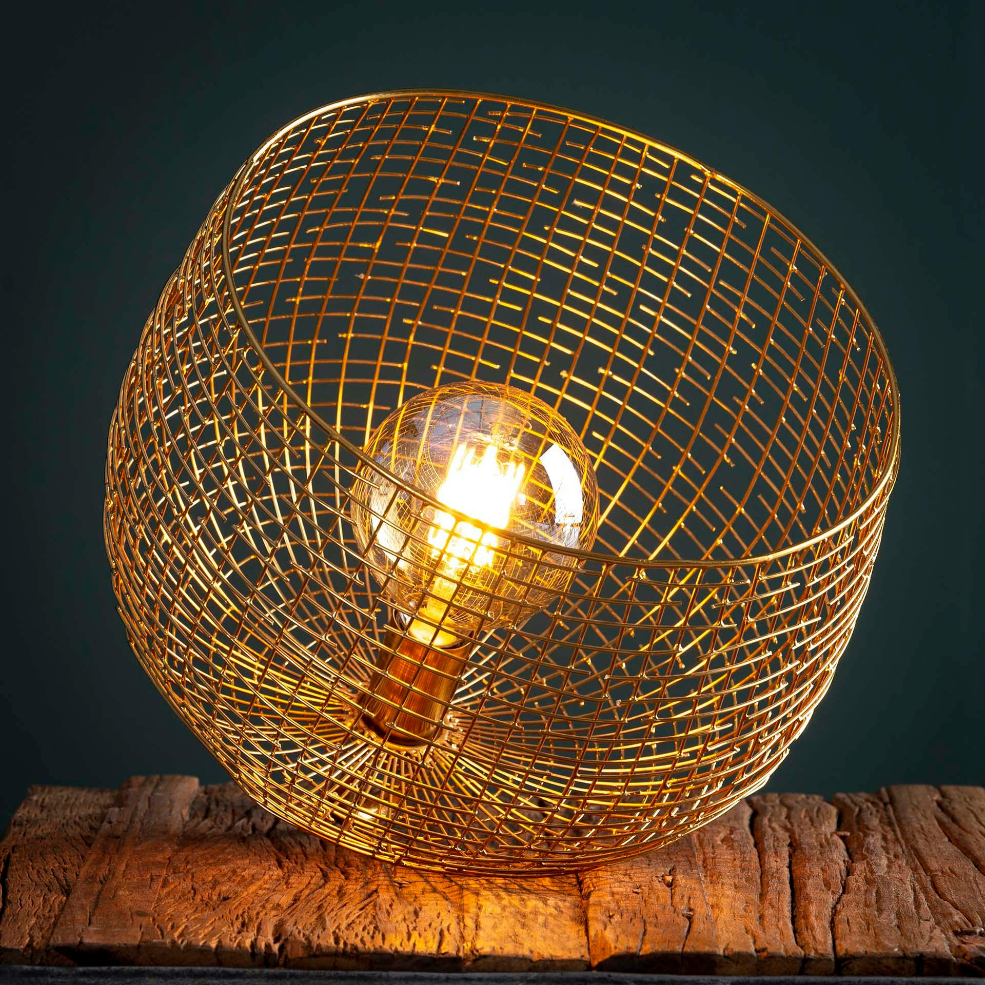 Lampe à poser industrielle cloche dorée GM RALF