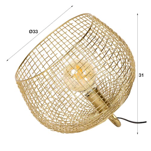 Lampe à poser industrielle cloche dorée PM RALF