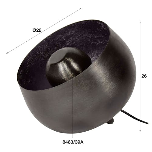 Lampe à poser industrielle cloche noire PM TRIBECA