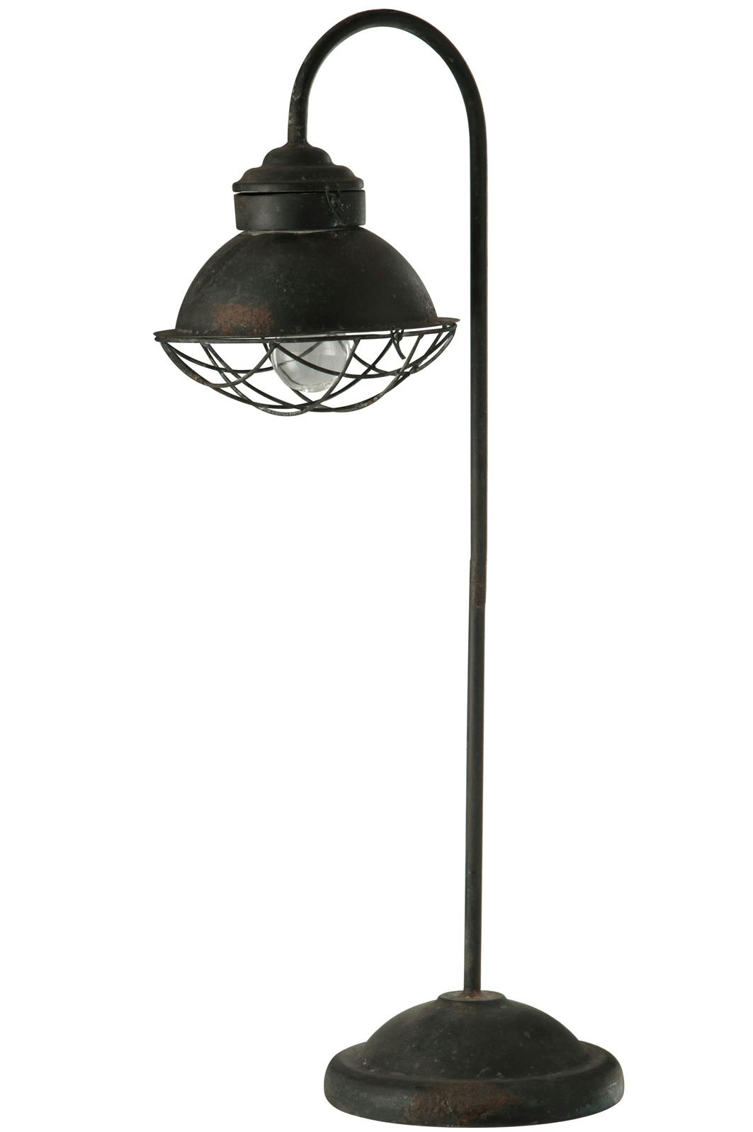 Lampe à poser métal noir effet rouillé (à piles), H81cm