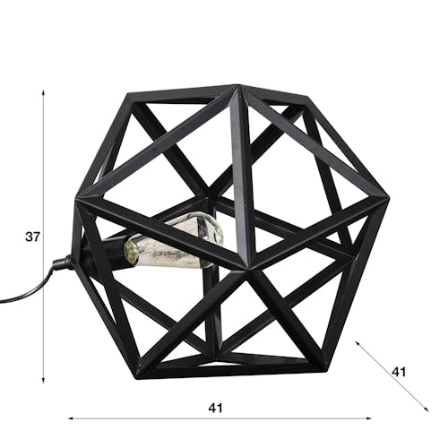 Lampe à poser métal noir forme hexagonale 41cm TRIBECA
