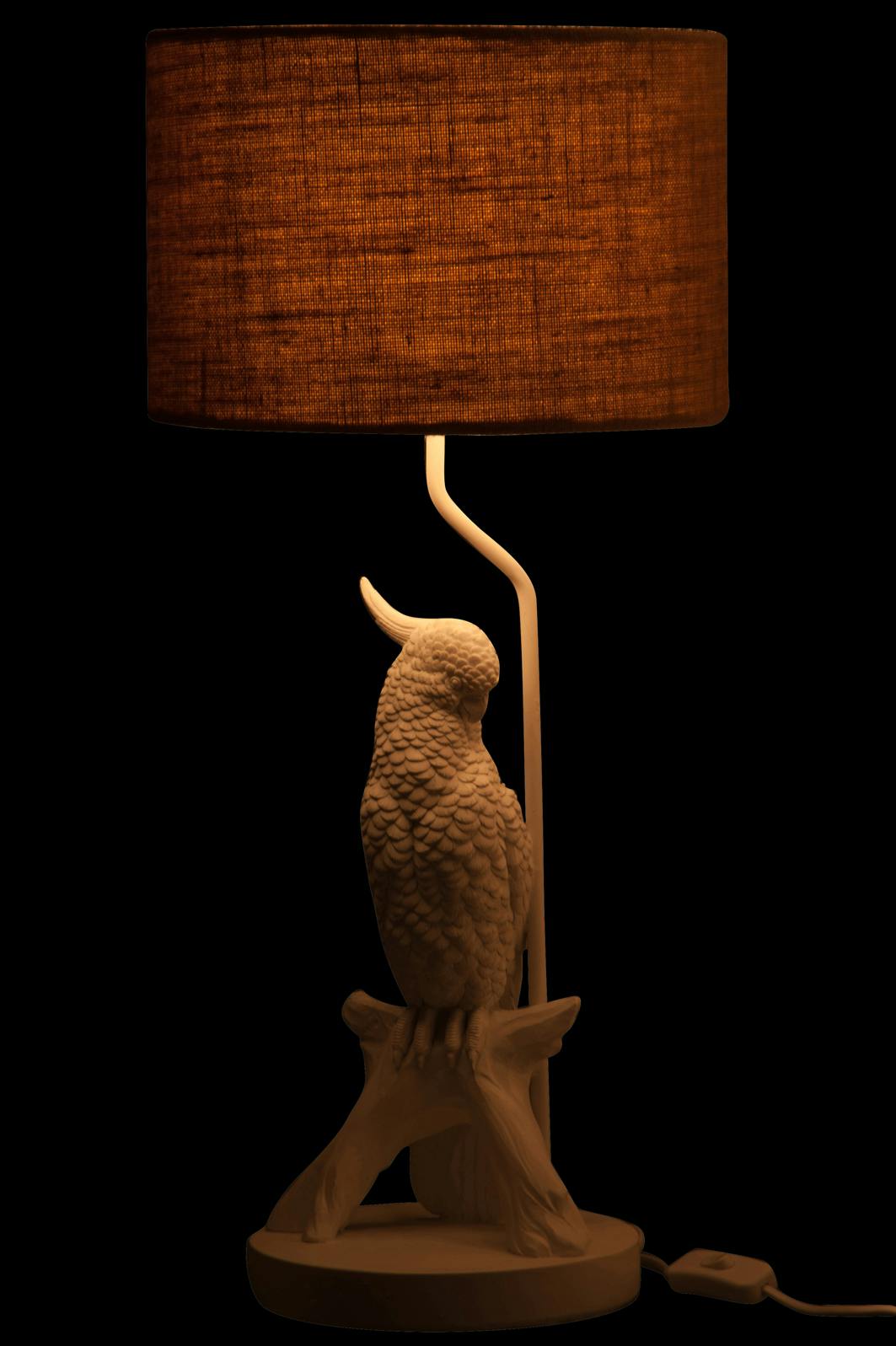 Lampe De Table Markslöjd En Céramique Blanche Avec Oiseaux, 31 Cm