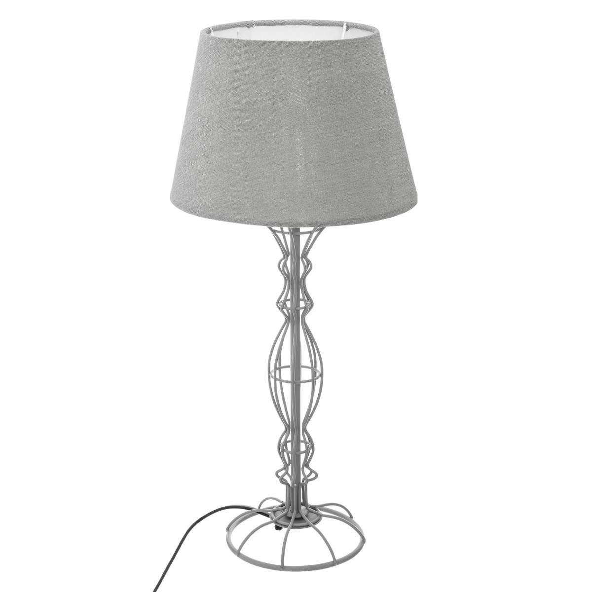 Lampe à poser pied en métal gris 48 cm