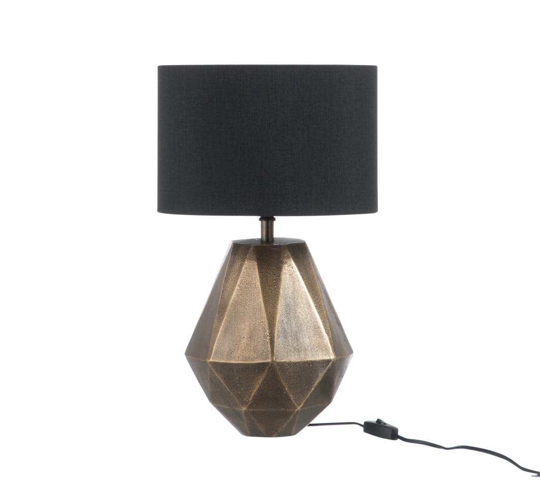 Lampe à poser pied géométrique alu teintes or D22 H29cm
