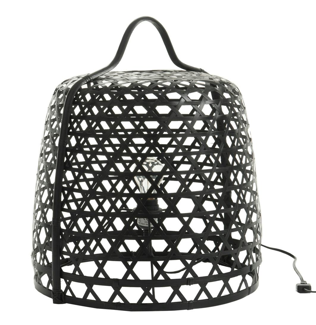 Lampe à poser ronde en bambou noir D45cm
