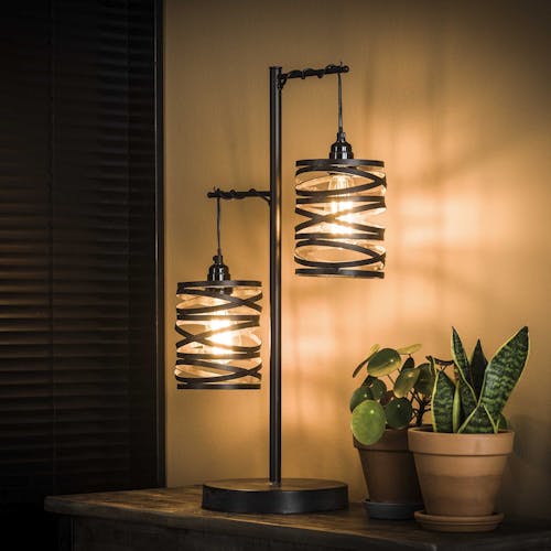 Lampe à poser ruban 2 abat-jours RALF