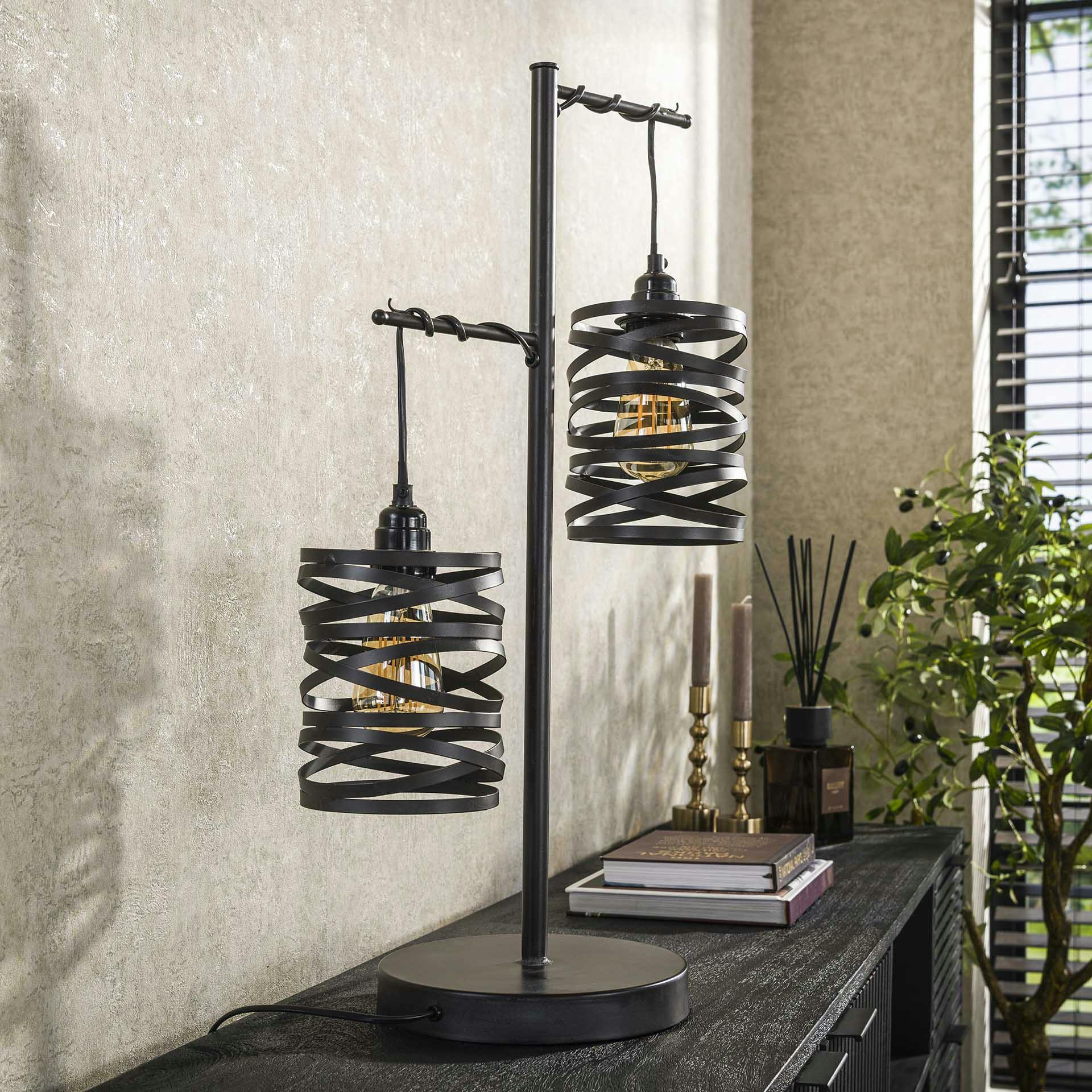 Lampe à poser ruban 2 abat-jours RALF