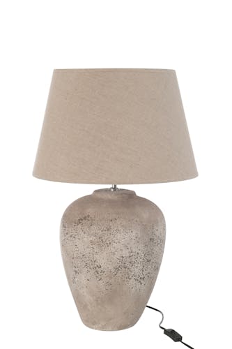 Lampe à poser, terre cuite grise - D32 H51cm