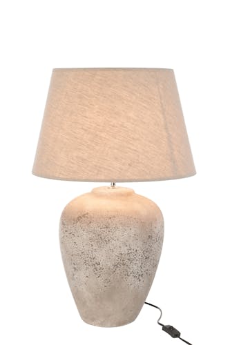 Lampe à poser, terre cuite grise - D32 H51cm