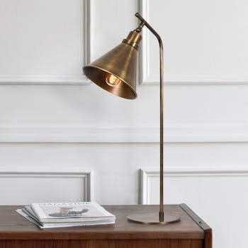 Lampe à poser vintage finition cuivrée, tête orientable SILE
