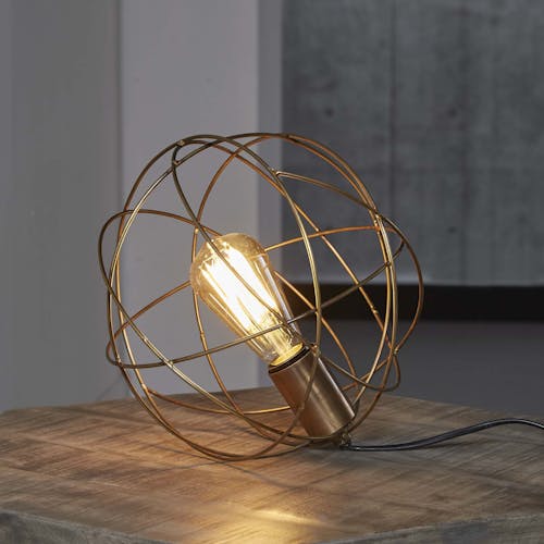 Lampe boule filaire métal finition bronze RALF