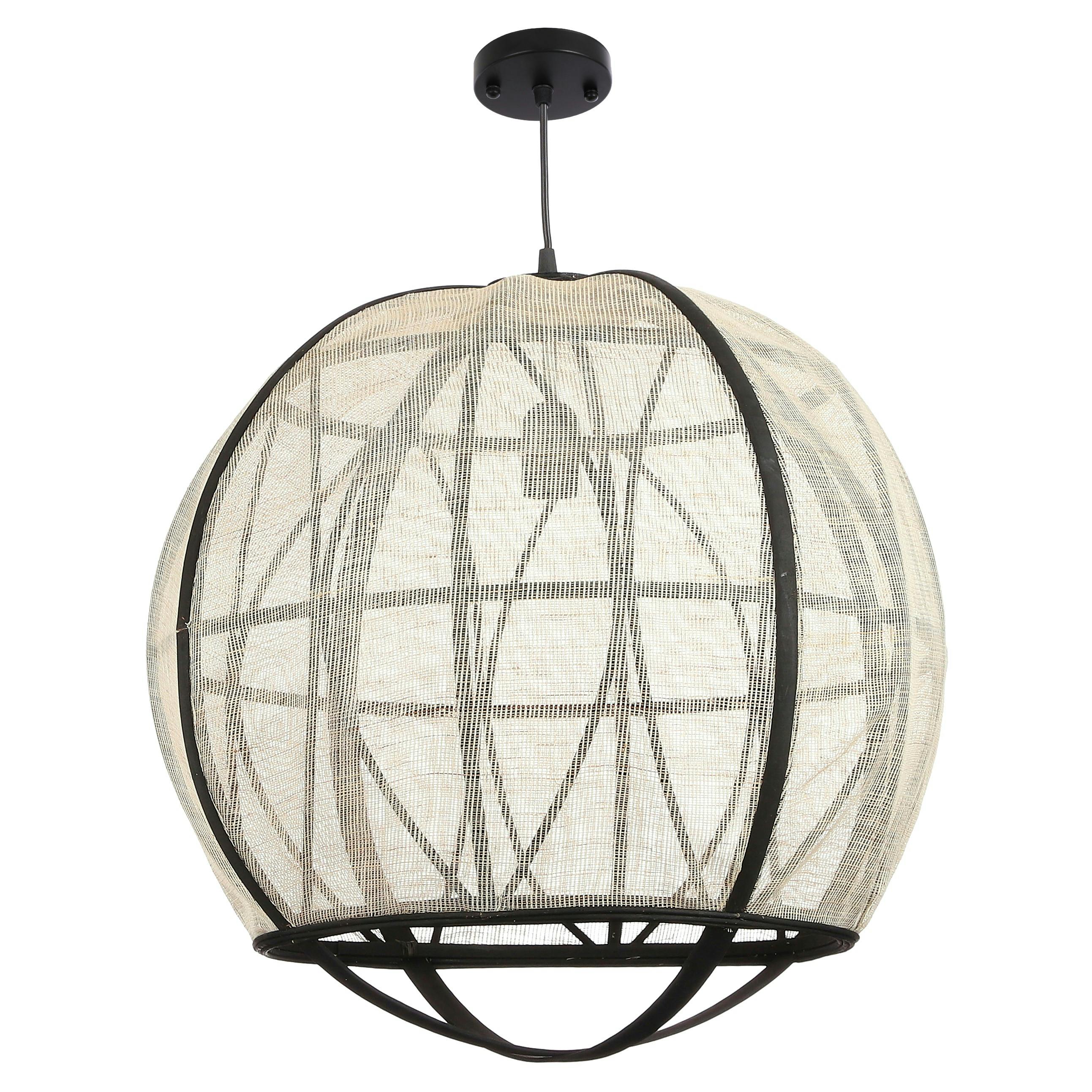 Lampe boule noire et blanche