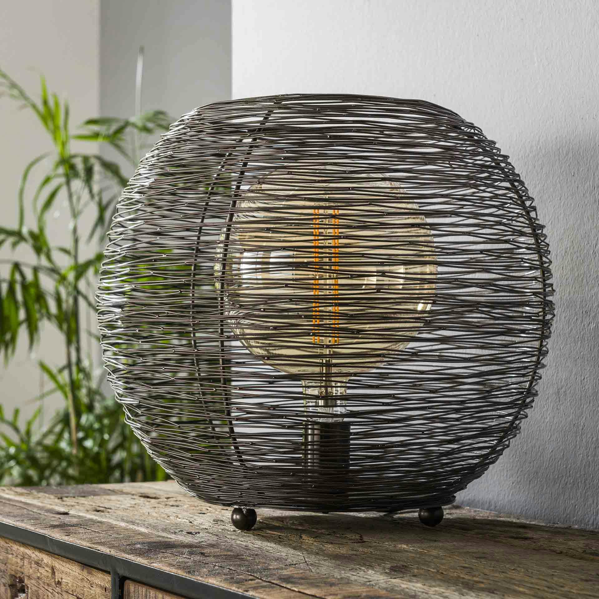 Lampe boule noire filaire D 40 cm NOVA