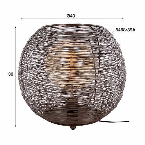Lampe boule noire filaire D 40 cm NOVA
