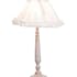 Lampe charme en bois beige et abat-jour blanc décor n?ud 21x31x50cm