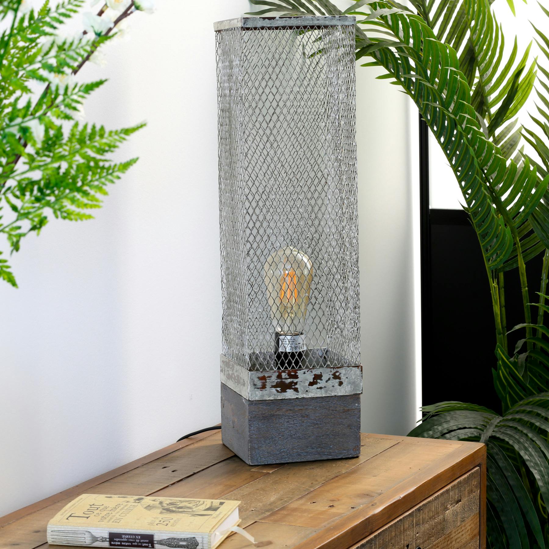 Lampe colonne industrielle effet maille PM TRIBECA