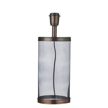  Lampe Cylindrique en métal cuivré en verre grisé D15xH30cm