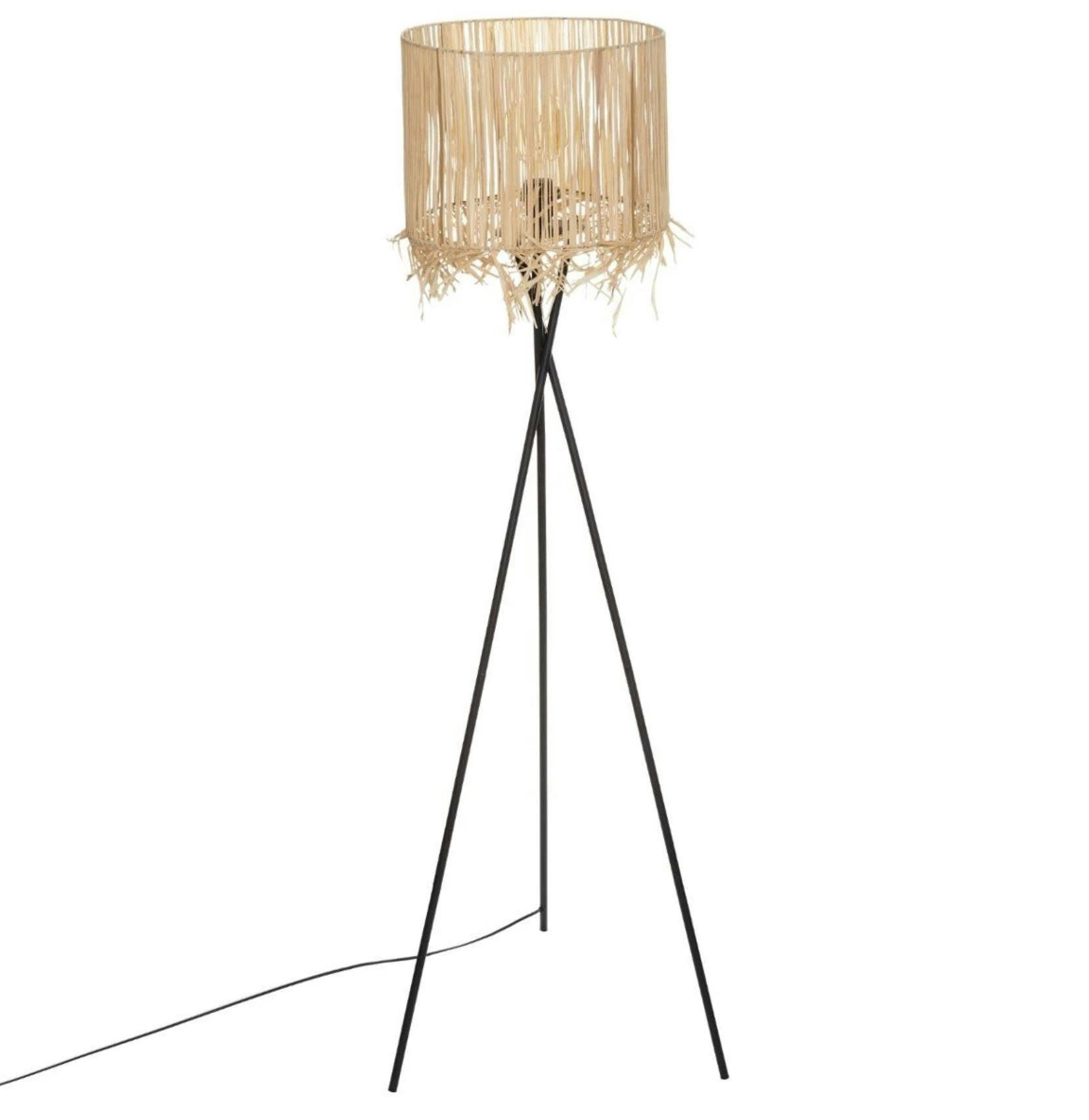 Lampe de salle à manger raphia métal