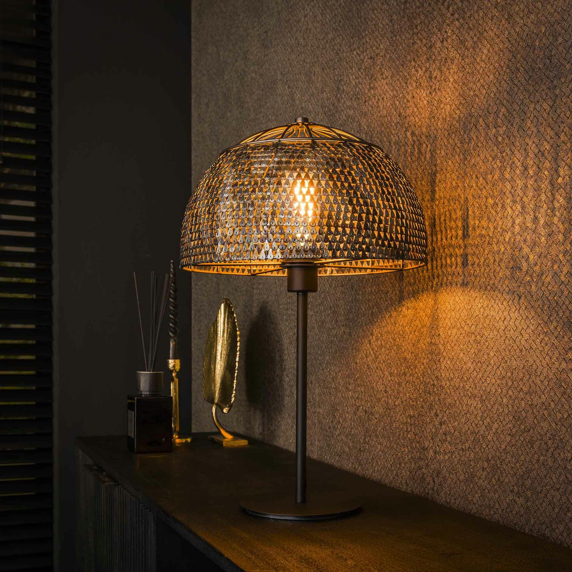 Lampe de salon avec abat-jour effet maille TRIBECA