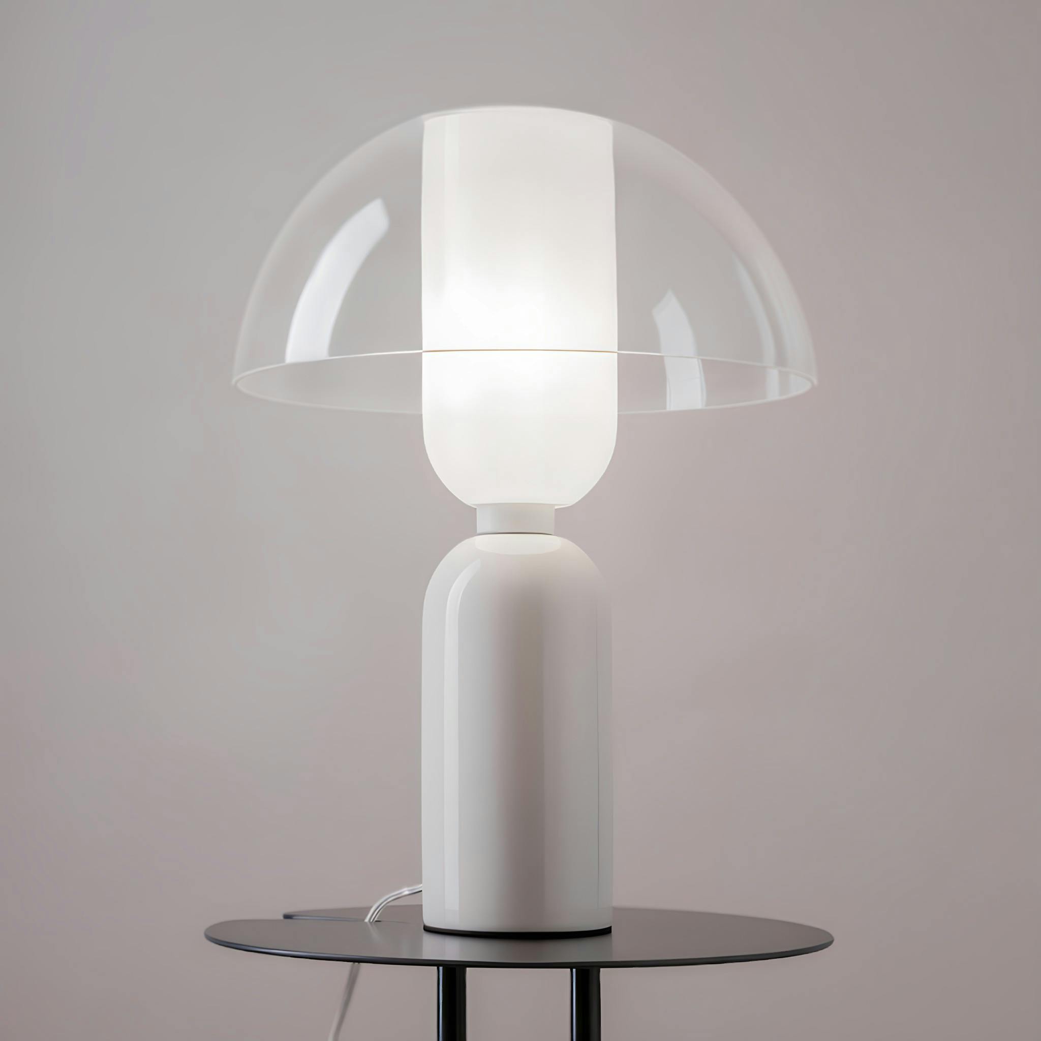 Lampe de salon blanche rétro – verre et céramique WINDER